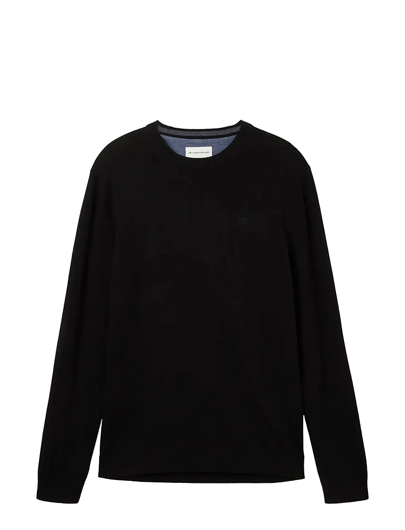 Tom Tailor - basic crewneck knit - rund hals - black - 1