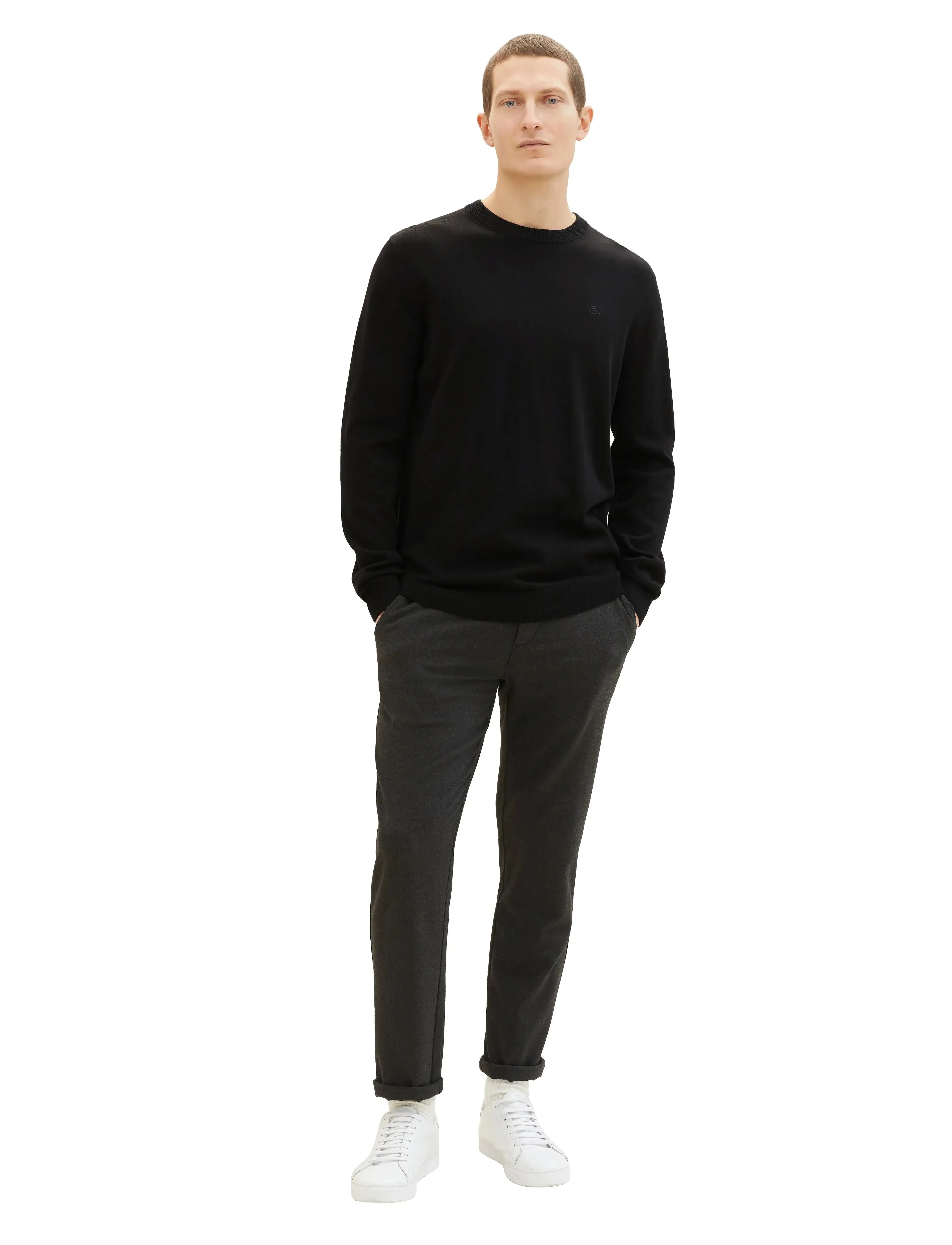 Tom Tailor Basic Crewneck Knit, XL, Knitwear, Schwarz - Round Necks, Männerswear