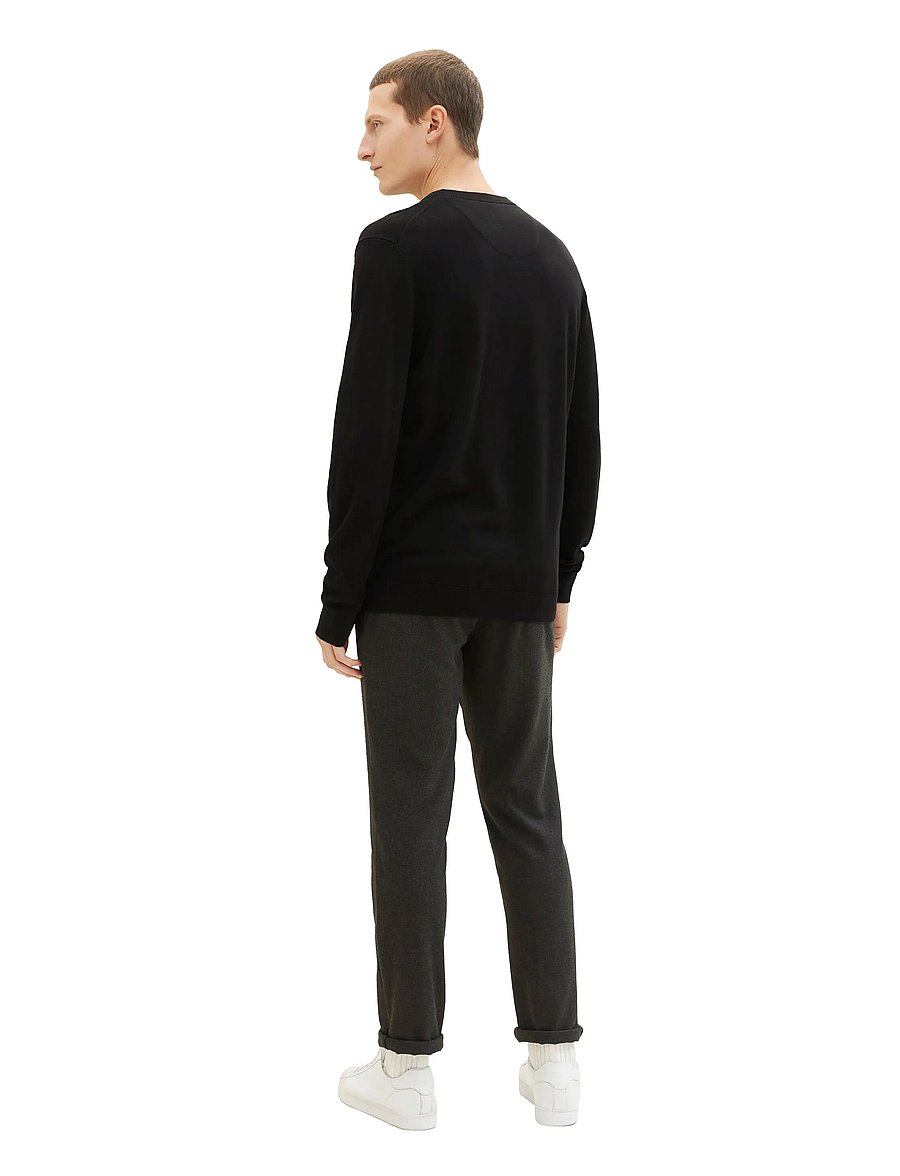 Tom Tailor - basic crewneck knit - Ümmarguse kaelusega kudumid - black - 3