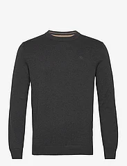 Tom Tailor - basic crewneck knit - rund hals - black grey melange - 0