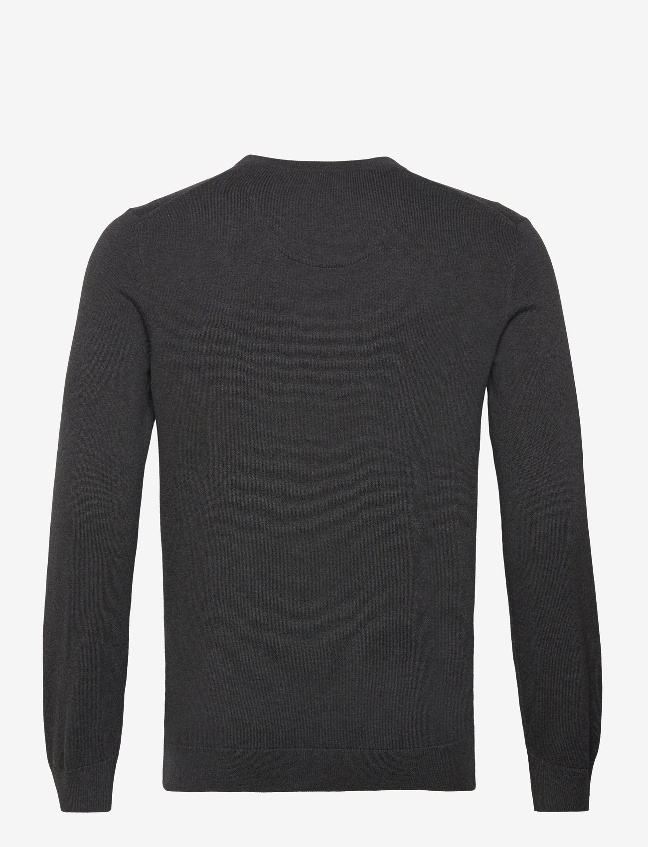 Tom Tailor - basic crewneck knit - autumn clothing - black grey melange - 1