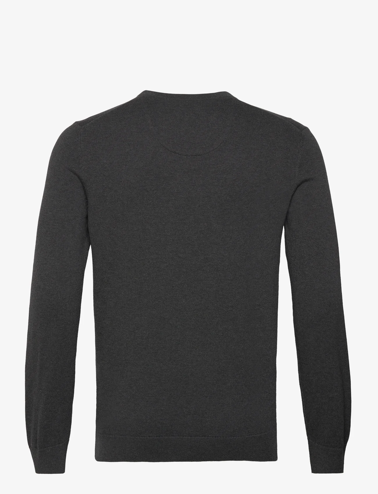 Tom Tailor - basic crewneck knit - rundhalsad - black grey melange - 1