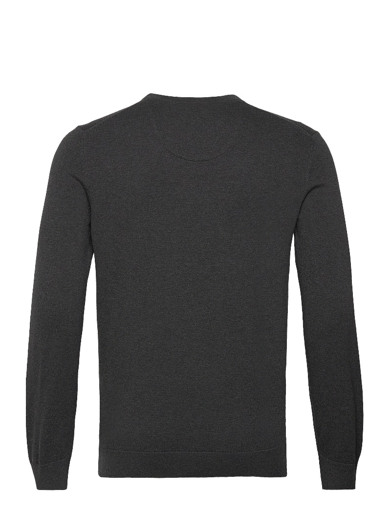 Tom Tailor - basic crewneck knit - rund hals - black grey melange - 2