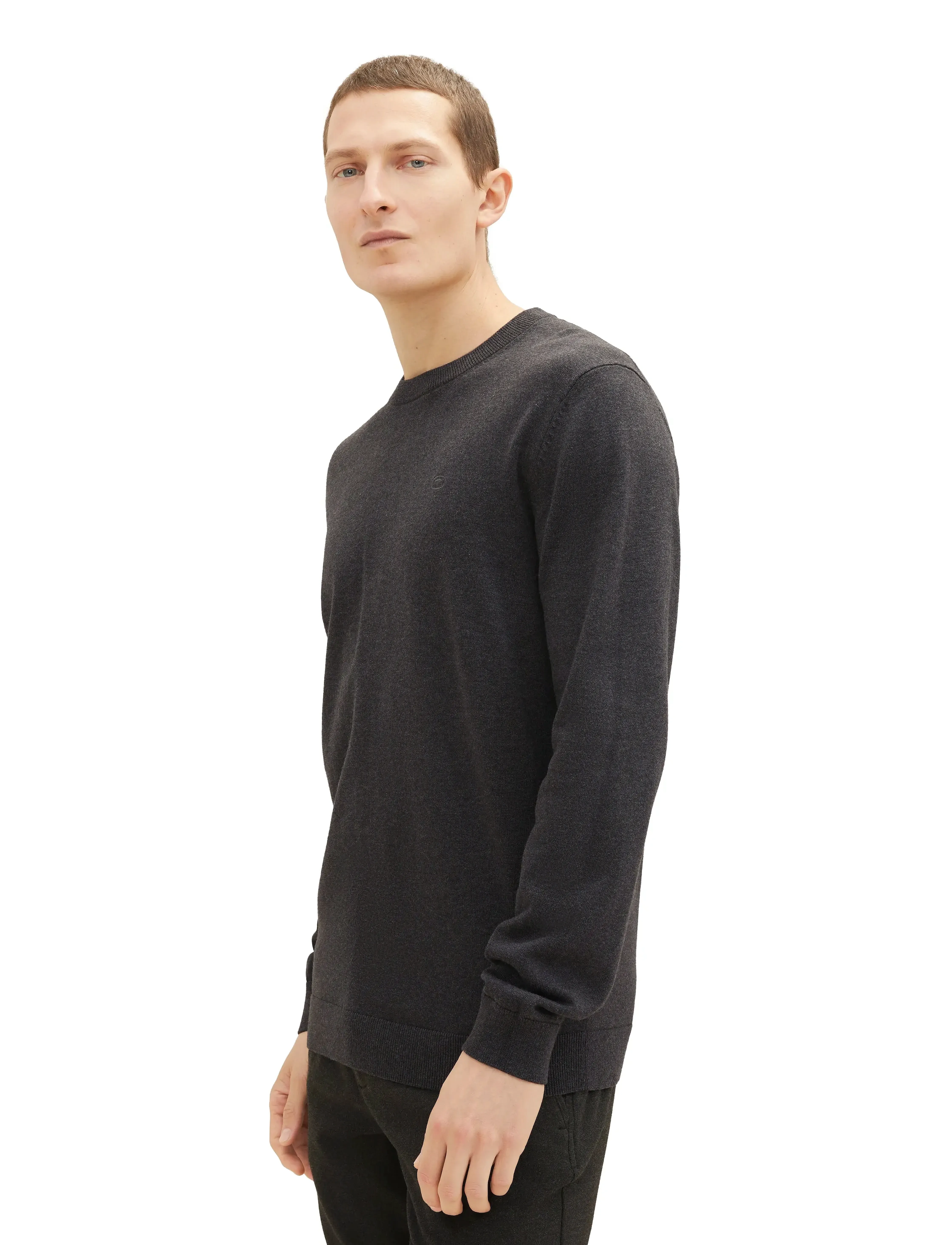 Tom Tailor Basic Crewneck Knit, M, Knitwear, Schwarz - Round Necks, Männerswear