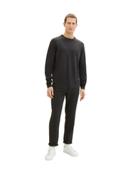 Tom Tailor - basic crewneck knit - laveste priser - black grey melange - 3
