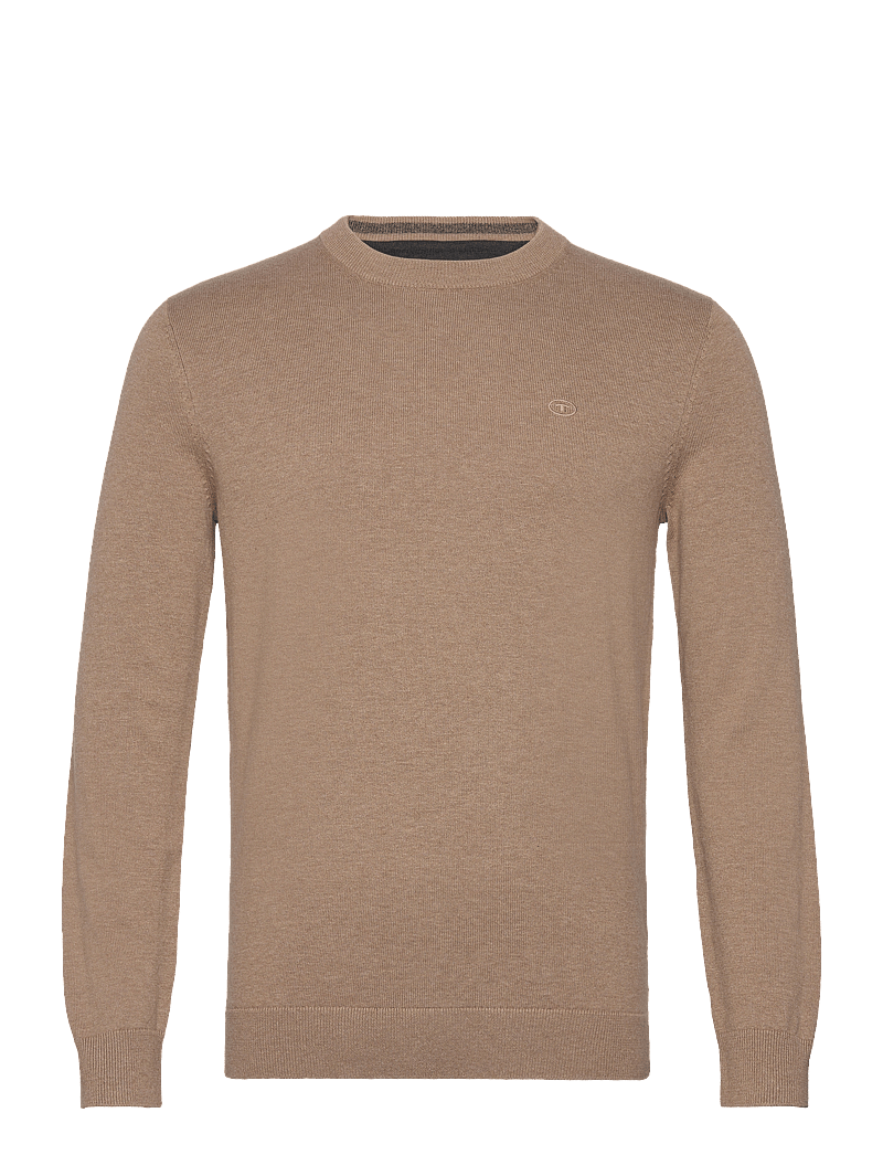 Tom Tailor - basic crewneck knit - Ümmarguse kaelusega kudumid - hazel brown melange - 1