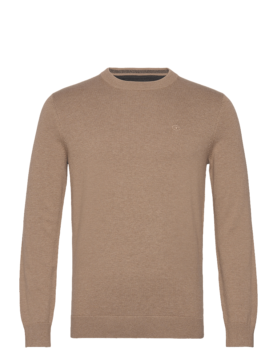 Tom Tailor - basic crewneck knit - Ümmarguse kaelusega kudumid - hazel brown melange - 1