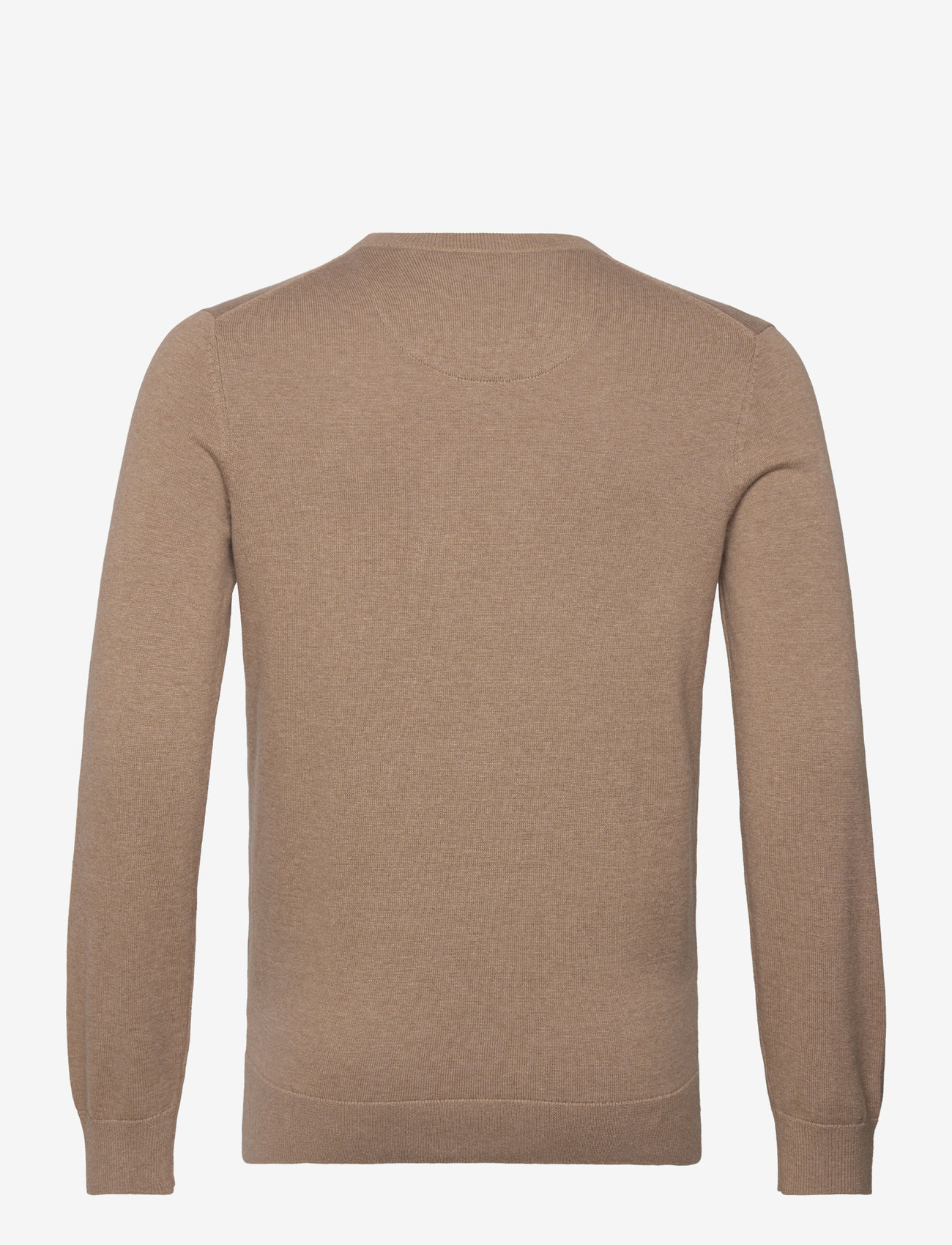 Tom Tailor - basic crewneck knit - efterårstøj - hazel brown melange - 1