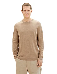 Tom Tailor - basic crewneck knit - laveste priser - hazel brown melange - 2