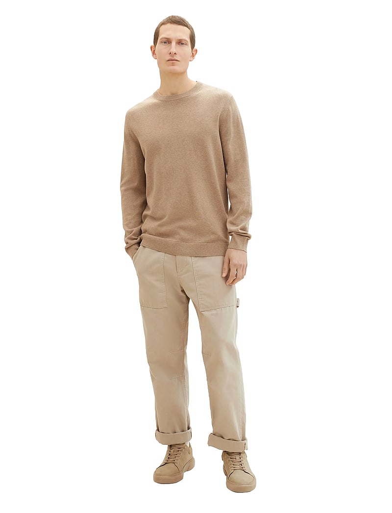 Tom Tailor - basic crewneck knit - Ümmarguse kaelusega kudumid - hazel brown melange - 0