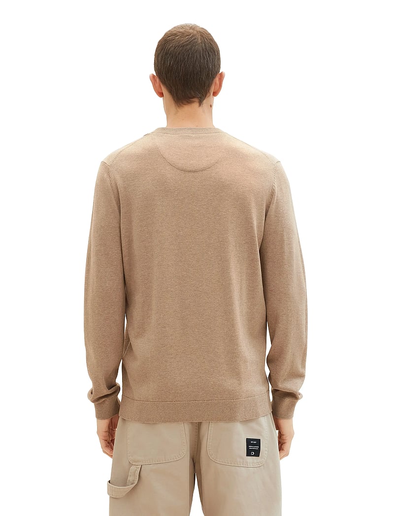 Tom Tailor - basic crewneck knit - Ümmarguse kaelusega kudumid - hazel brown melange - 3