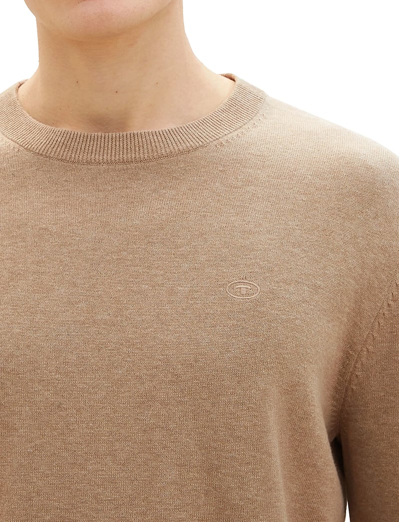 Tom Tailor - basic crewneck knit - Ümmarguse kaelusega kudumid - hazel brown melange - 4