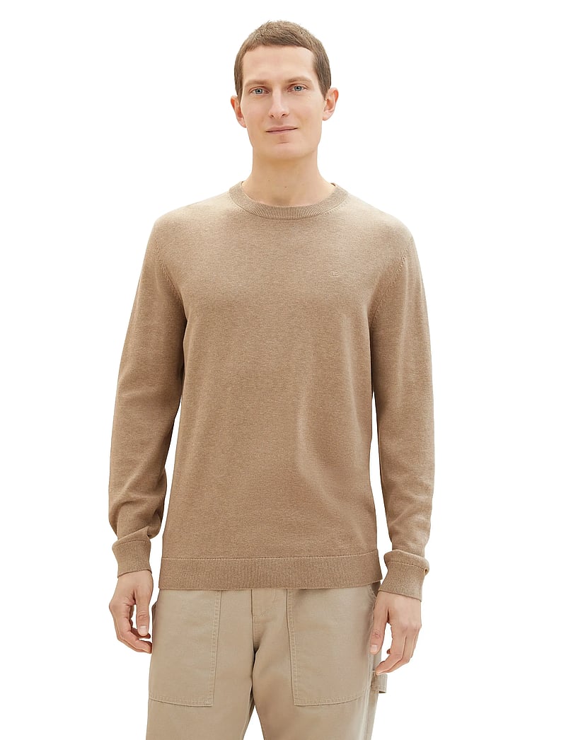Tom Tailor - basic crewneck knit - Ümmarguse kaelusega kudumid - hazel brown melange - 5