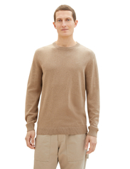 Tom Tailor - basic crewneck knit - laveste priser - hazel brown melange - 5