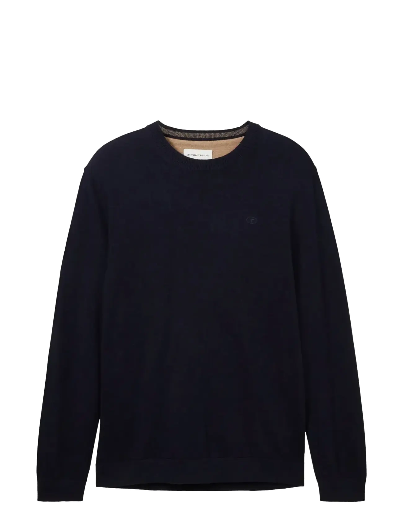 basic crewneck knit - KNITTED NAVY MELANGE
