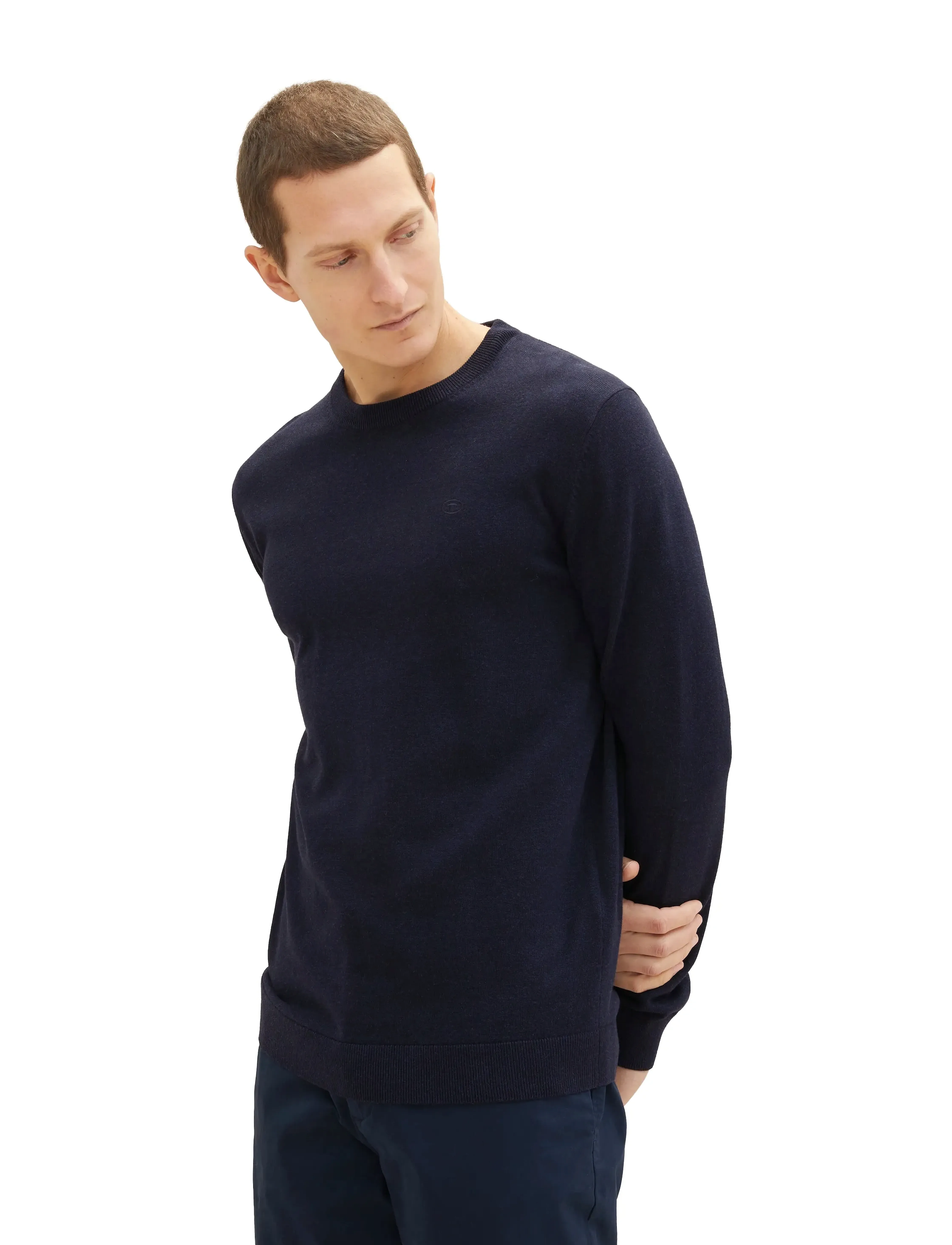 Tom Tailor Basic Crewneck Knit, L, Knitwear, Marineblau - Round Necks, Männerswear