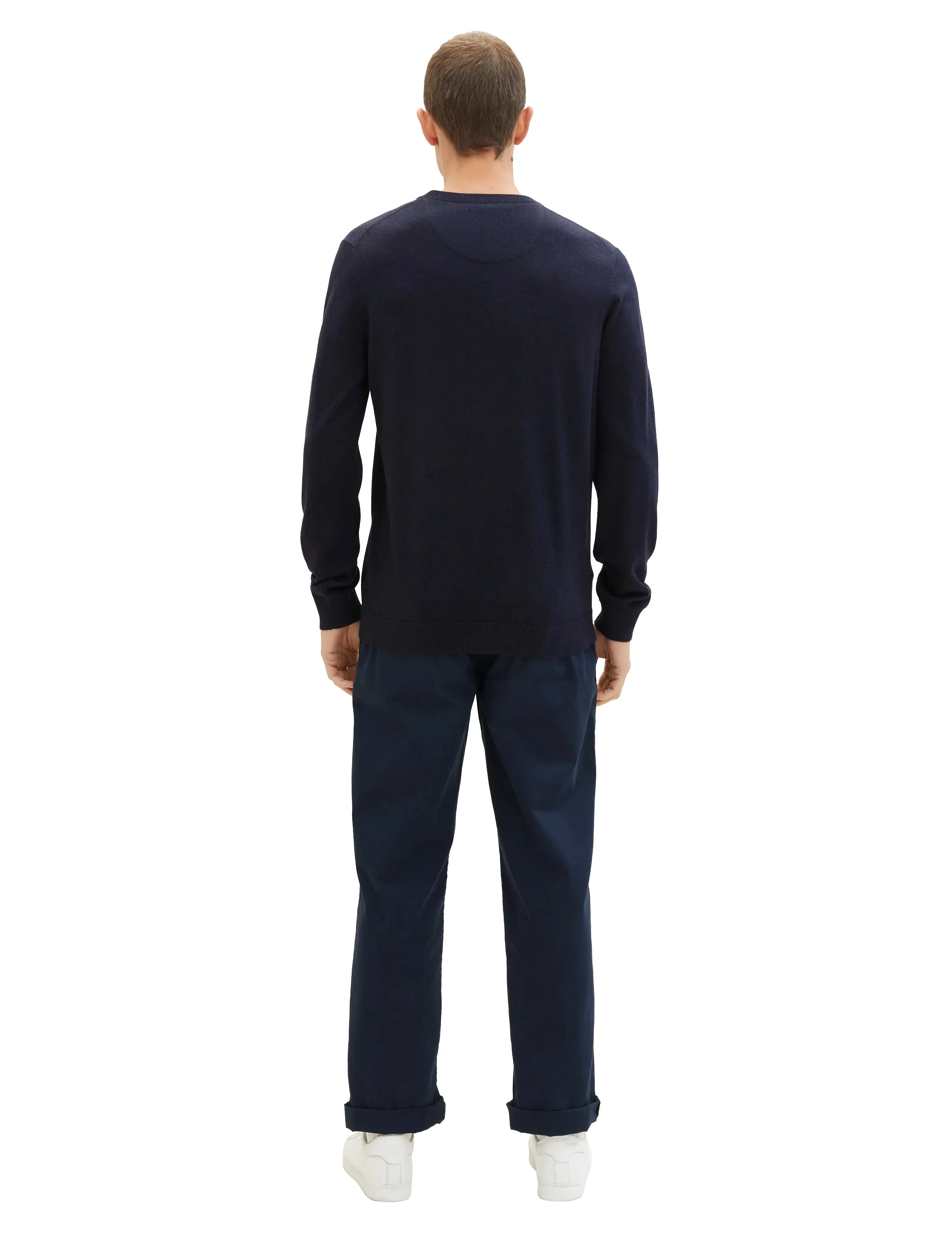 Tom Tailor - basic crewneck knit - madalaimad hinnad - knitted navy melange - 3