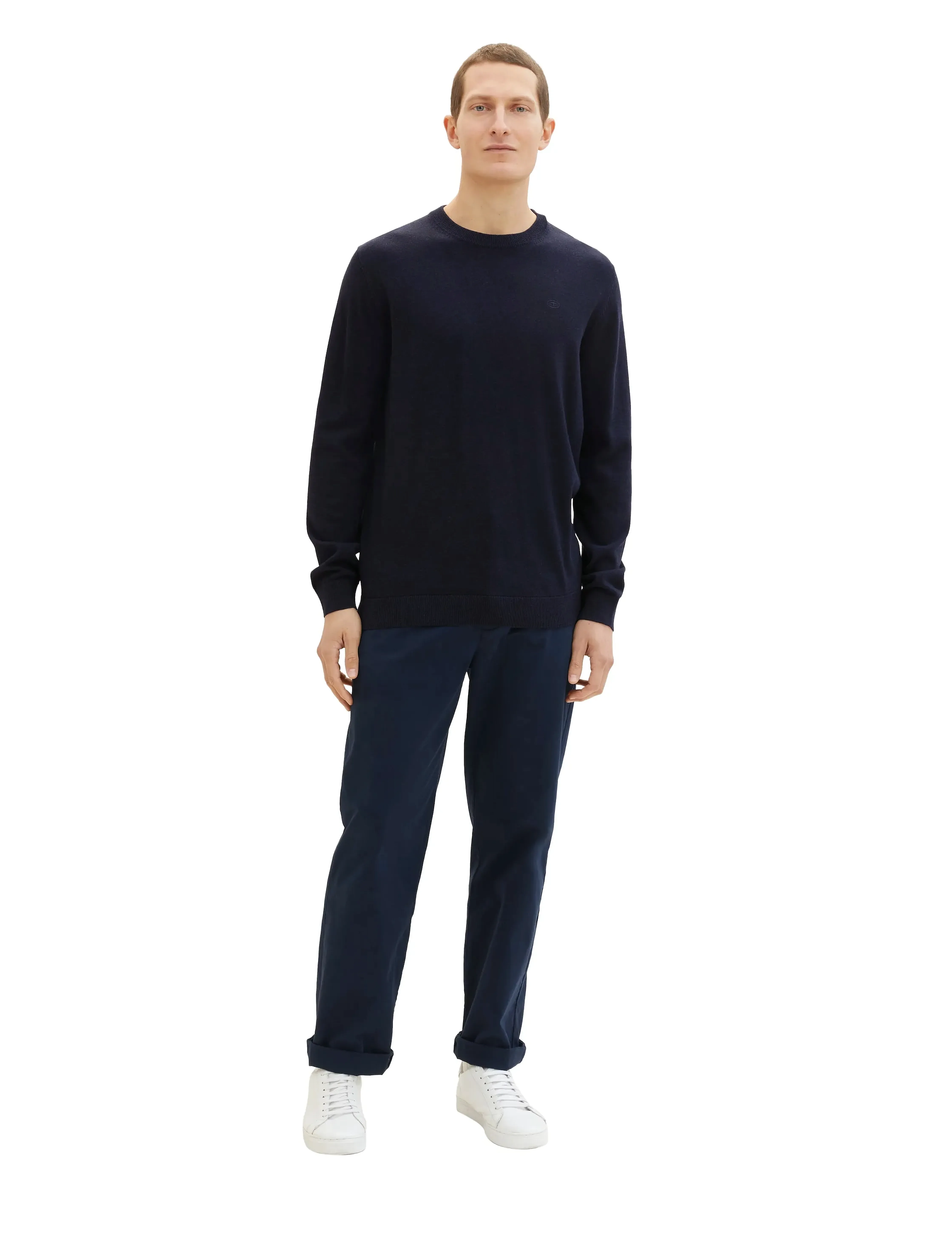 Tom Tailor - basic crewneck knit - madalaimad hinnad - knitted navy melange - 4