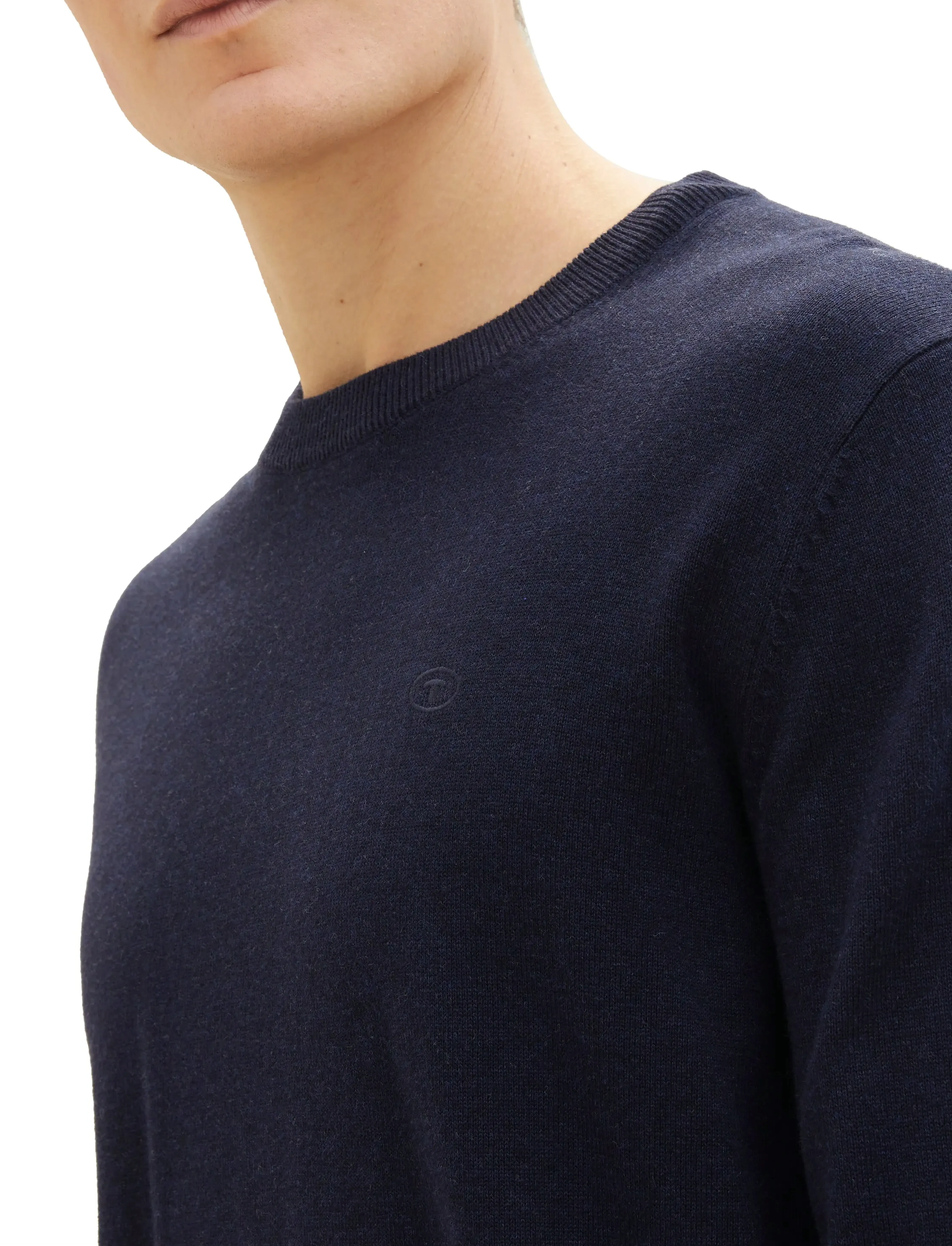 Tom Tailor - basic crewneck knit - madalaimad hinnad - knitted navy melange - 5