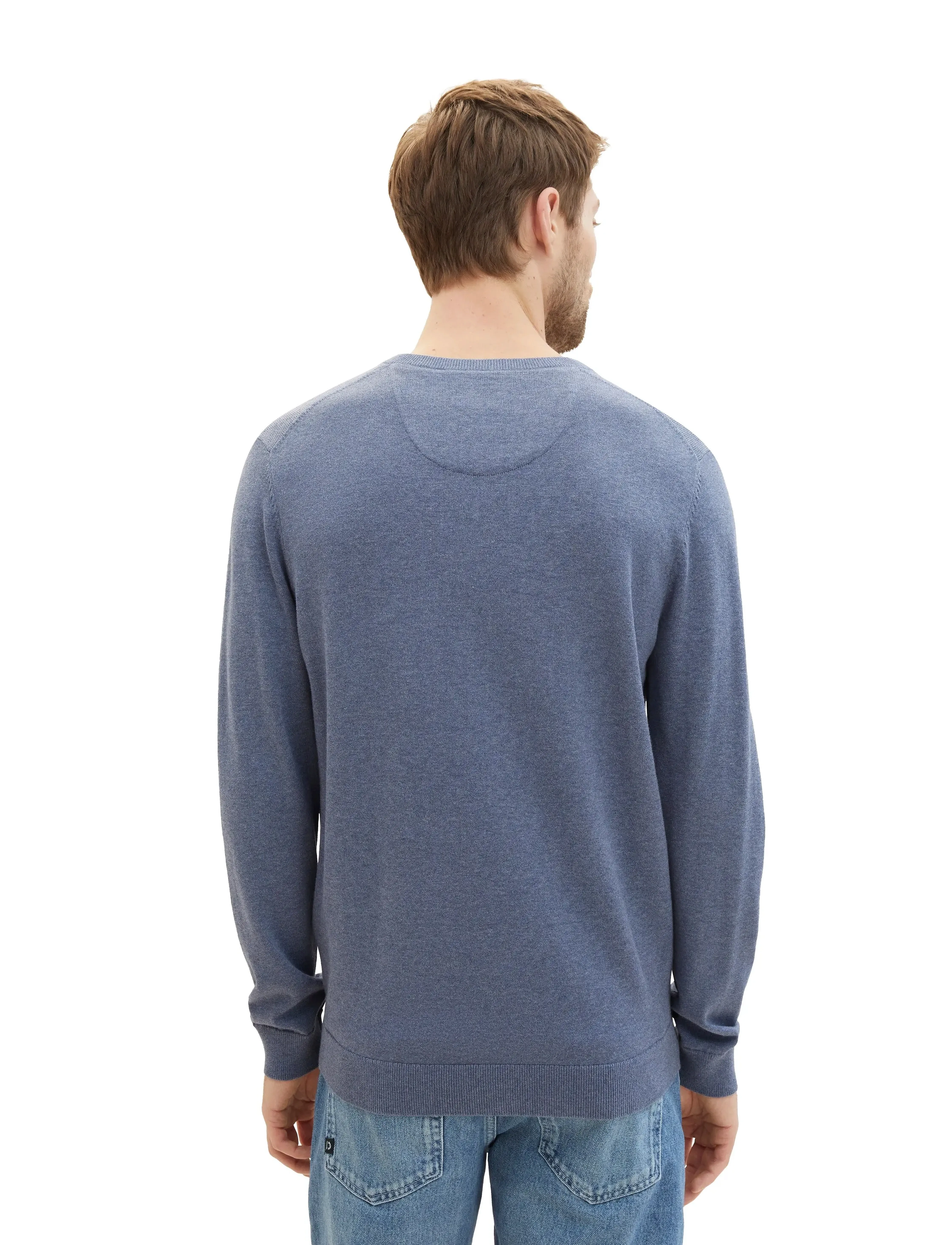 Tom Tailor - basic v-neck knit - v-necks - vintage indigo blue melange - 3