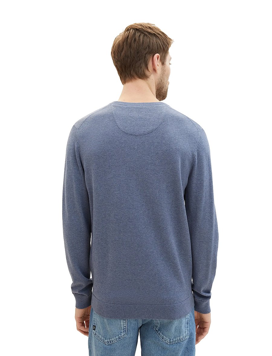 Tom Tailor - basic v-neck knit - v-ausschnitt - vintage indigo blue melange - 3