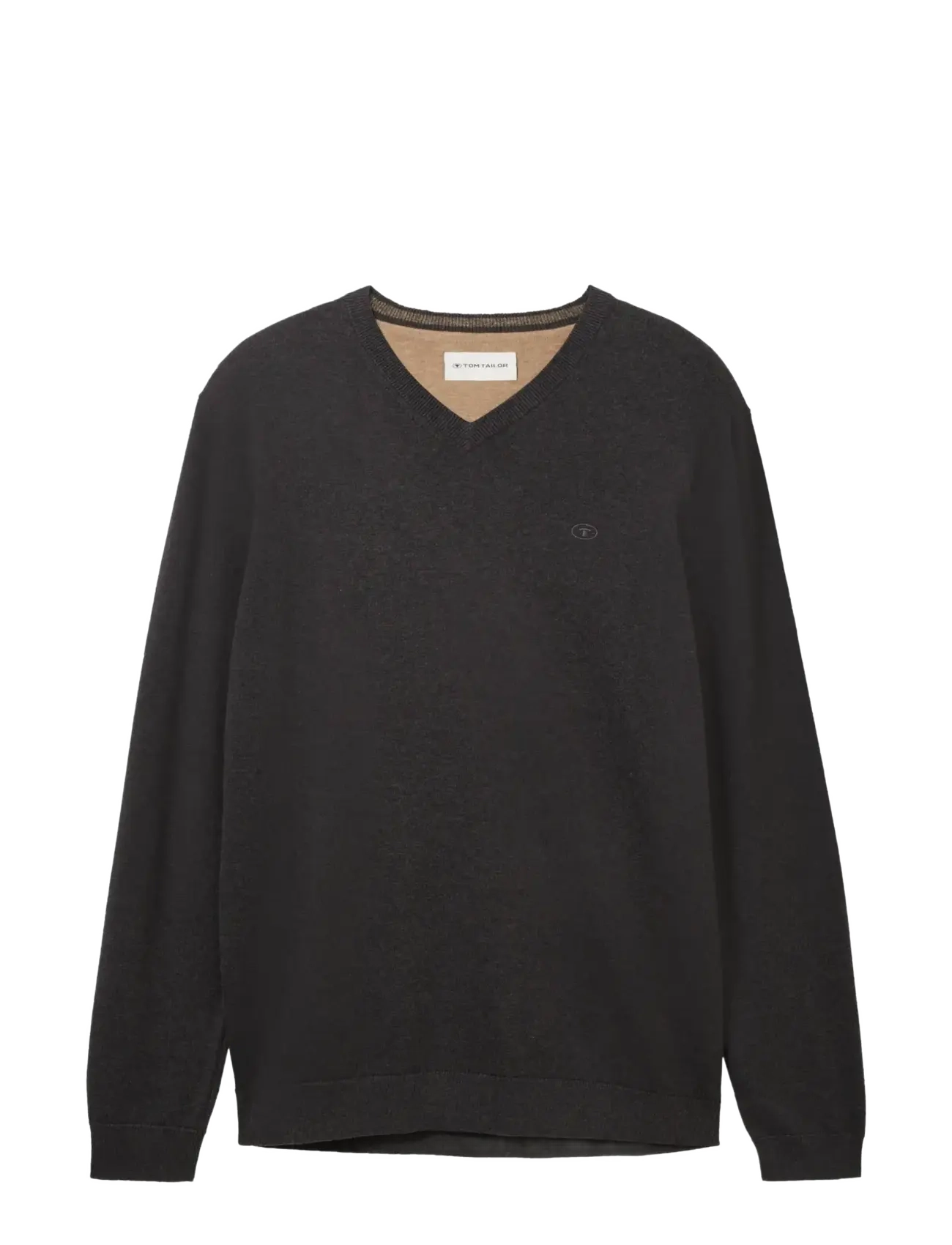 TOM TAILOR Basic V-Ausschnitt Knit Schwarz - L - Herren