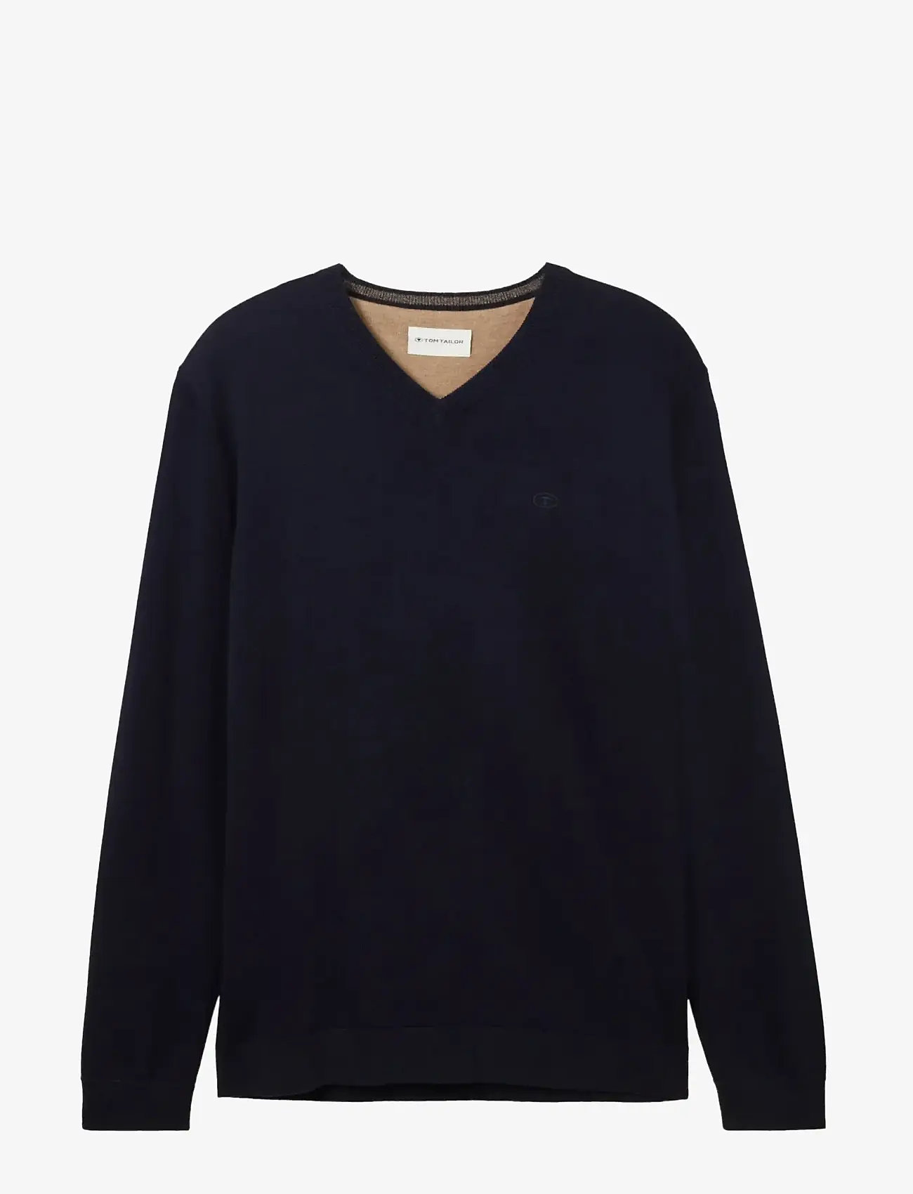 Tom Tailor - basic v-neck knit - herbstliche kleidung - knitted navy melange - 0