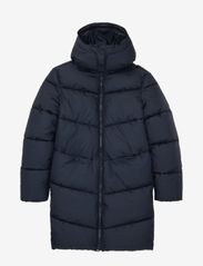 long puffer coat w. hood - SKY CAPTAIN BLUE