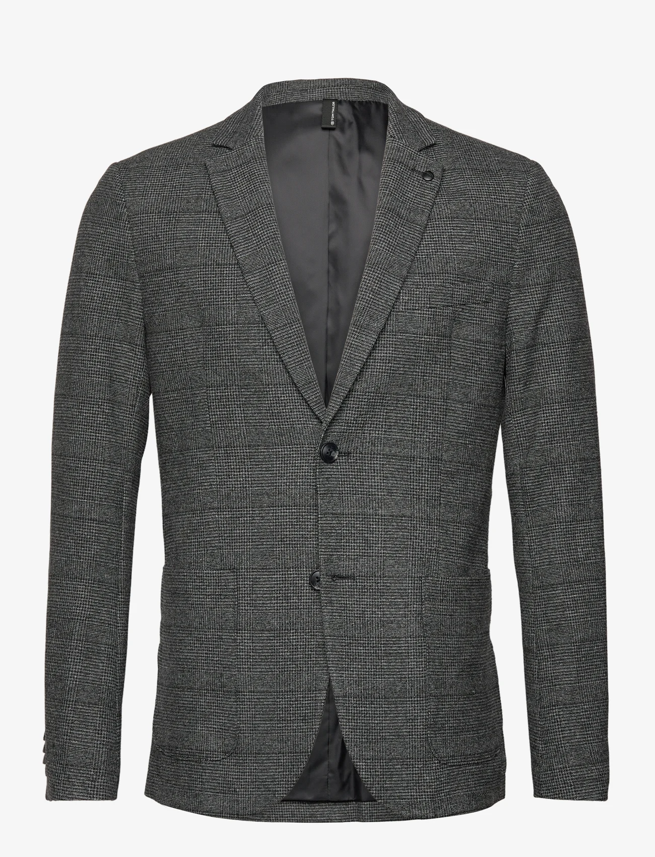 Tom Tailor - casual blazer - dvieiliai švarkai - grey black grindle check - 0
