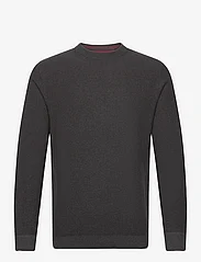 Tom Tailor - structured crewneck knit - rund hals - black grey melange - 0