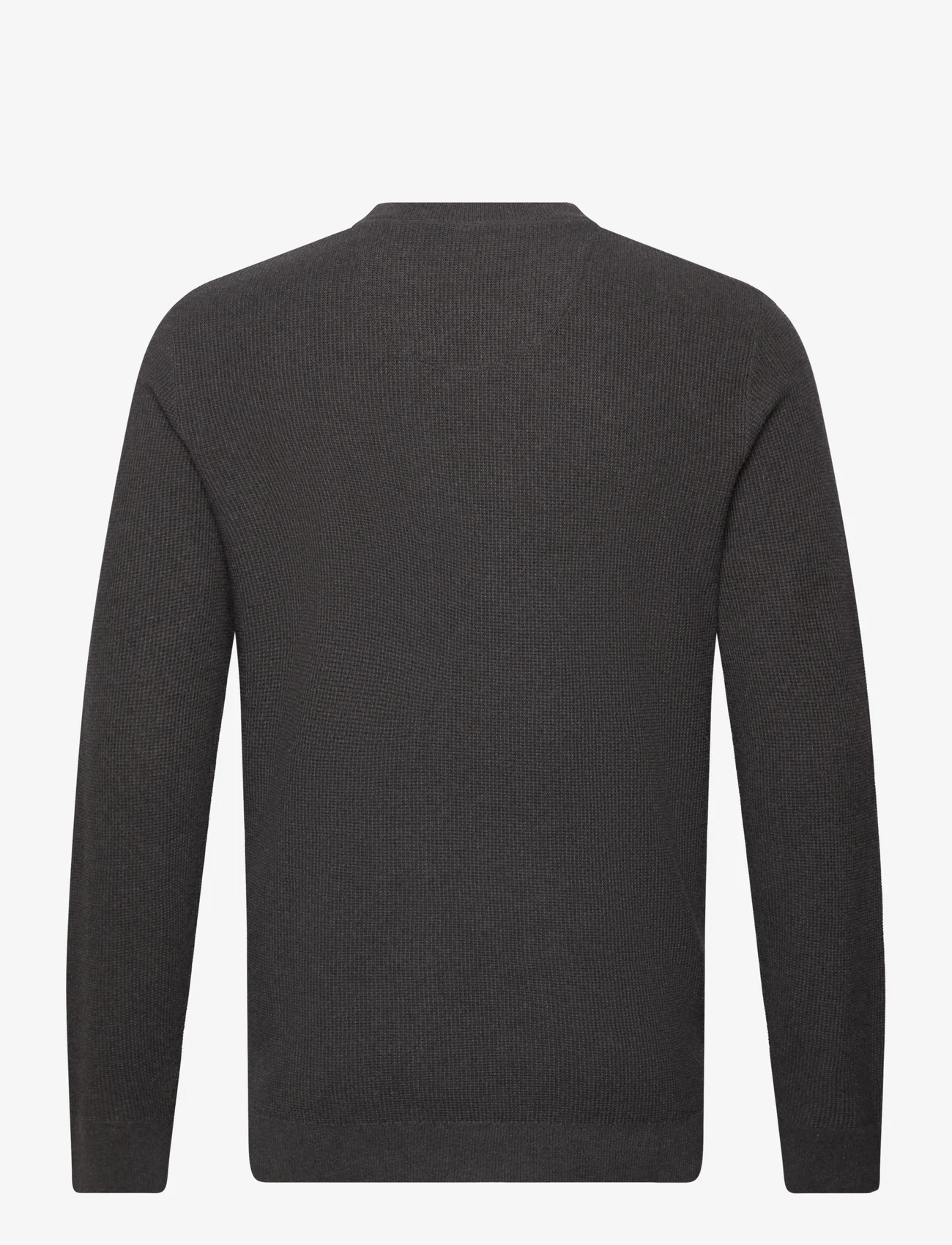 Tom Tailor - structured crewneck knit - laveste priser - black grey melange - 1