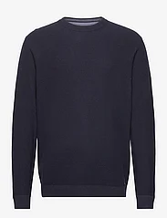 Tom Tailor - structured crewneck knit - laveste priser - knitted navy melange - 0