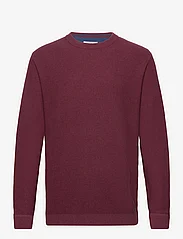 Tom Tailor - structured crewneck knit - laveste priser - tawny port red melange - 0