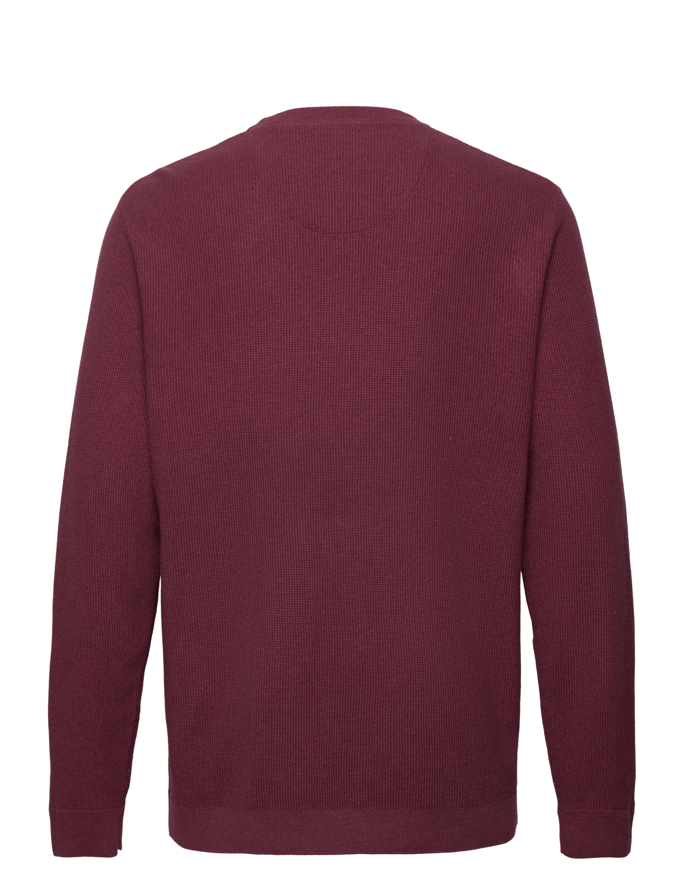 Tom Tailor - structured crewneck knit - tawny port red melange - 1