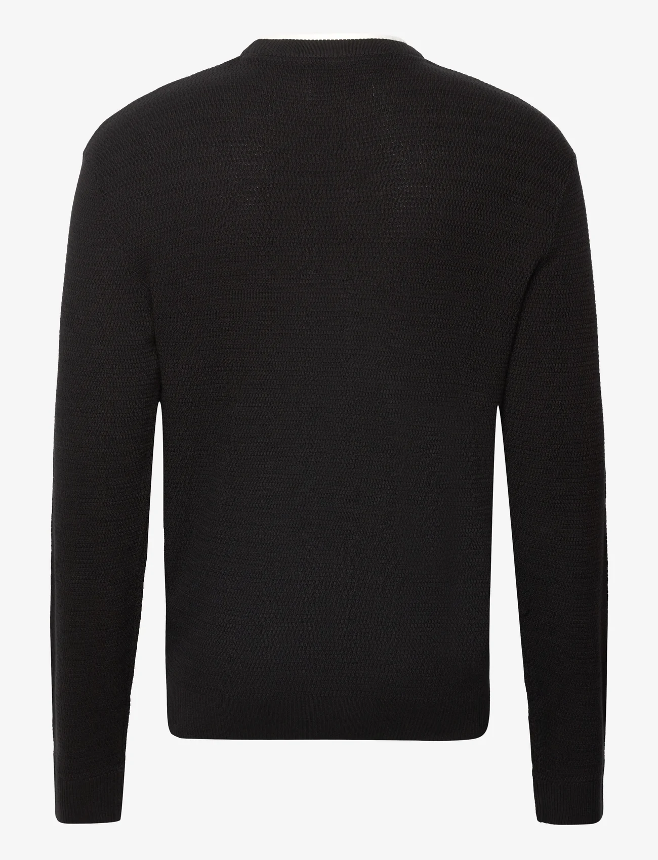 Tom Tailor - structured doublelayer knit - rundhalsad - black - 1
