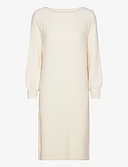 Dress knitted boucle - SOFT BEIGE SOLID