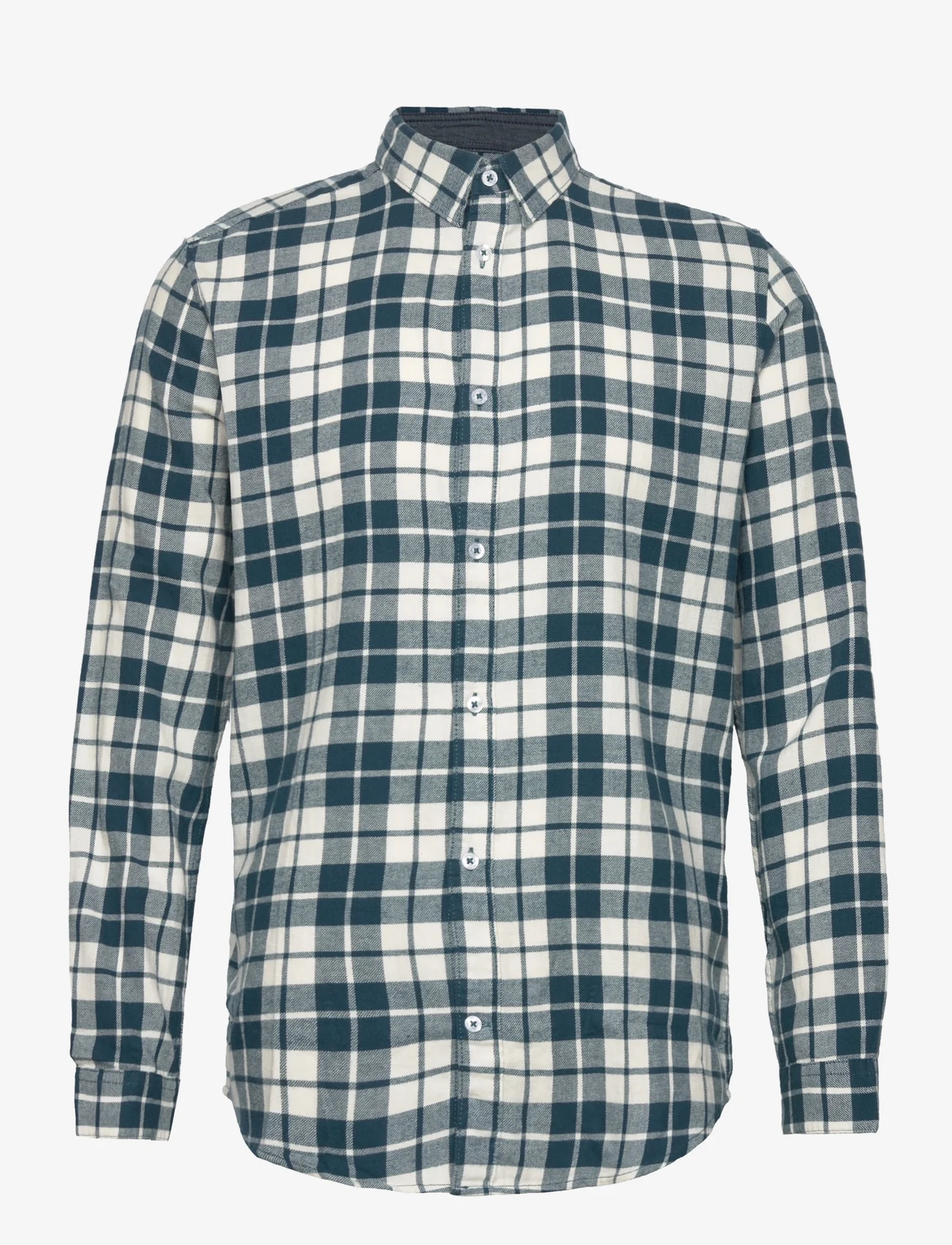 Tom Tailor - checked shirt - casual skjortor - off white deep green check - 0