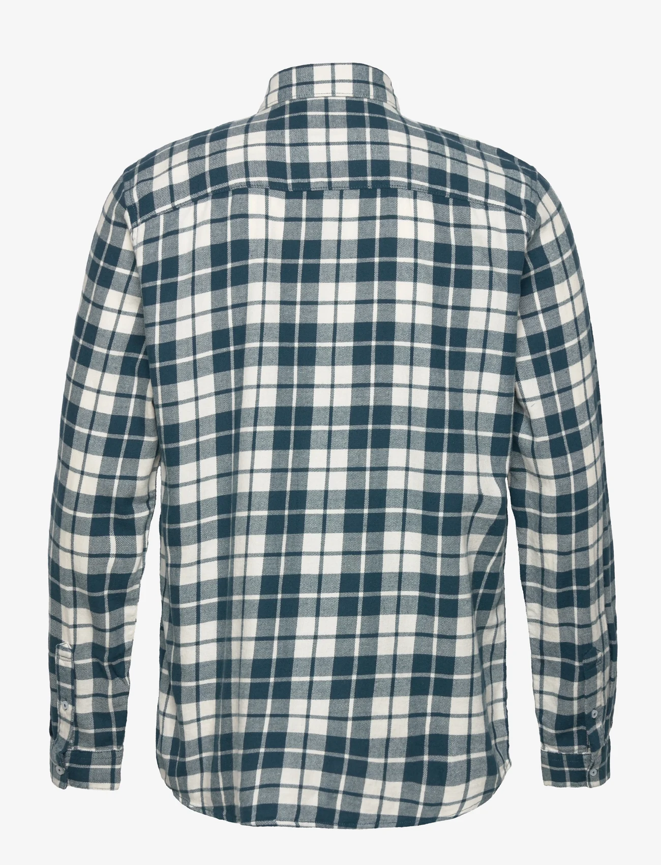 Tom Tailor - checked shirt - casual skjortor - off white deep green check - 1
