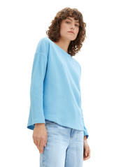 Tom Tailor - T-shirt crew neck waffle - long-sleeved tops - clear light blue - 2
