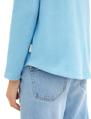 Tom Tailor - T-shirt crew neck waffle - long-sleeved tops - clear light blue - 3