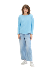 Tom Tailor - T-shirt crew neck waffle - long-sleeved tops - clear light blue - 5