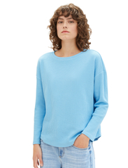 Tom Tailor - T-shirt crew neck waffle - long-sleeved tops - clear light blue - 6