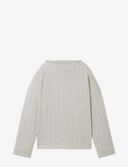 Sweatshirt stand up collar - WHISPER WHITE MELANGE
