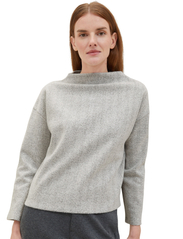 Tom Tailor - Sweatshirt stand up collar - plus size - whisper white melange - 1