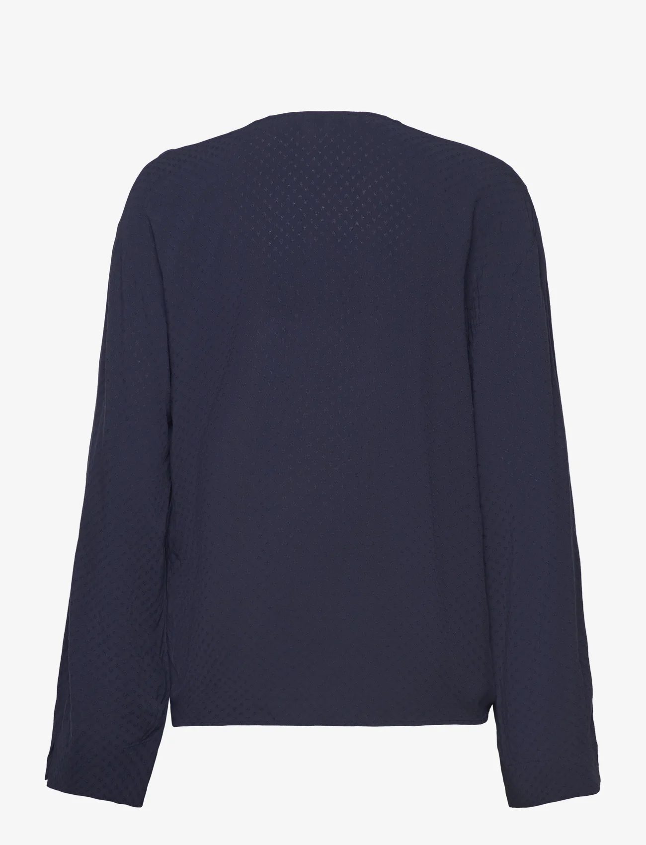 Tom Tailor - structured solid blouse - pitkähihaiset puserot - sky captain blue - 1