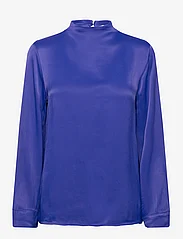 Tom Tailor - satin blouse - long-sleeved blouses - crest blue - 0