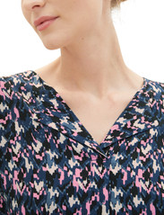 Tom Tailor - printed longsleeve blouse - pitkähihaiset puserot - blue small texture design - 3