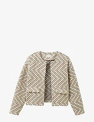 Tom Tailor - colourful blazer jacket - party wear at outlet prices - beige structure design - 0