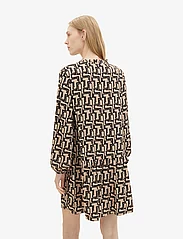 Tom Tailor - feminine printed dress - sommerkleider - beige black abstract design - 4