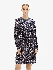Tom Tailor - dress with dobby structure - kurze kleider - blue small texture design - 2